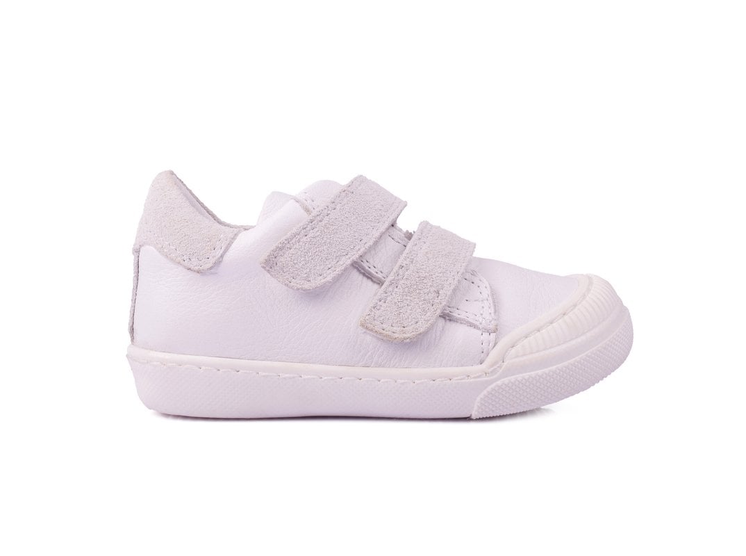 Sporty-2 Cırtcırtlı Beyaz Sneaker Unisex Hakiki Deri Çocuk Ayakkabısı