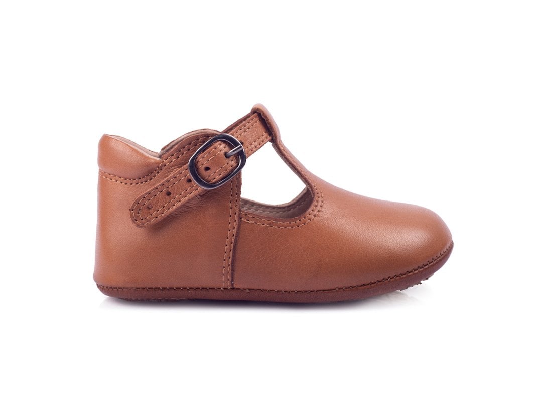 Little George Kahverengi Tokalı Unisex Hakiki Deri İlk Adım Çocuk Ayakkabısı