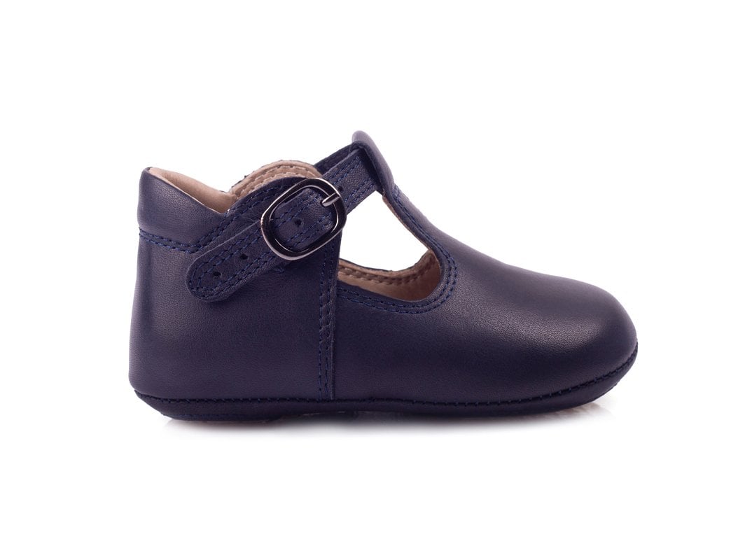 Little George Lacivert Tokalı Unisex Hakiki Deri İlk Adım Çocuk Ayakkabısı