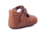 Little Bloom Kahverengi Tokalı Unisex Hakiki Deri İlk Adım Çocuk Ayakkabısı