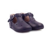 Starry Sky Lacivert Tokalı Unisex Hakiki Deri İlk Adım Çocuk Ayakkabısı