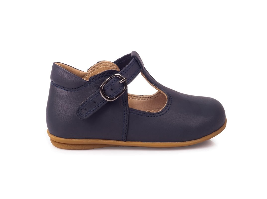 Little George Unisex Hakiki Deri Lacivert Çocuk Ayakkabısı