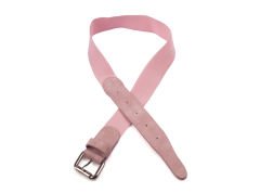 Pembe Süet Unisex Lastikli Dana Derisi Kemer
