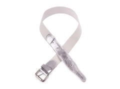 Beyaz Gümüş Unisex Lastikli Dana Derisi Kemer