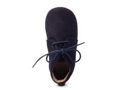 Little Boot Lacivert Bağcıklı Unisex Hakiki Süet Deri İlk Adım Çocuk Ayakkabısı