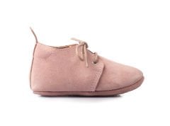 Little Boot Pudra Bağcıklı Unisex Hakiki Süet Deri İlk Adım Çocuk Ayakkabısı