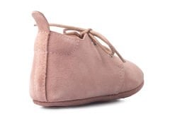 Little Boot Pudra Bağcıklı Unisex Hakiki Süet Deri İlk Adım Çocuk Ayakkabısı