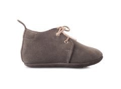 Little Boot Gri Rengi Bağcıklı Unisex Hakiki Süet Deri İlk Adım Çocuk Ayakkabısı