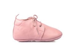Little Boot Pudra Bağcıklı Unisex Hakiki Deri İlk Adım Çocuk Ayakkabısı