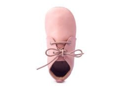 Little Boot Pudra Bağcıklı Unisex Hakiki Deri İlk Adım Çocuk Ayakkabısı