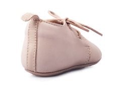 Little Boot Taş Rengi Bağcıklı Unisex Hakiki Deri İlk Adım Çocuk Ayakkabısı