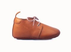 Little Boot Kahverengi Bağcıklı Unisex Hakiki Deri İlk Adım Çocuk Ayakkabısı